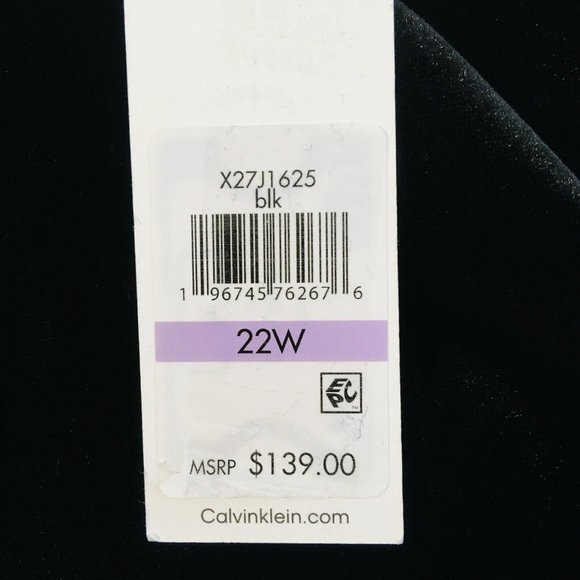 Calvin Klein Velvet Blazer Jacket Women's Plus Sz 22W Black One-Button Lined - Picture 11 of 15